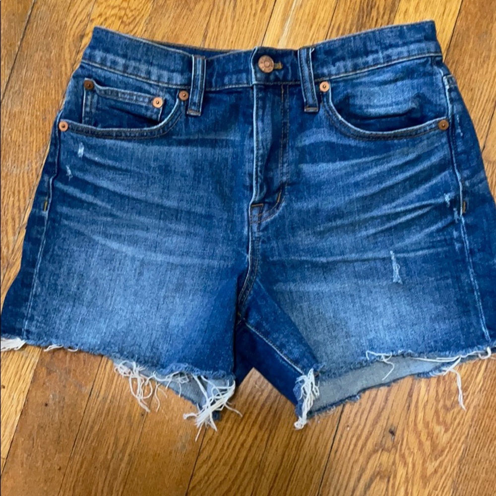 Madewell high rise blue Jean cut offs